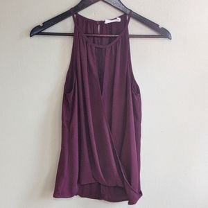 Faux wrap maroon tank size XS by LUSH